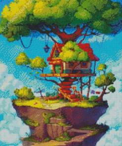 Fantasy Tree House Art Diamond Painting