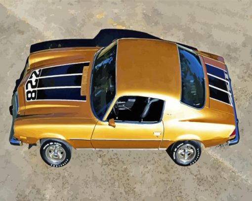 Golden 1970 Chevy Camaro Diamond Painting