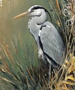 Grey Heron Art Diamond Painting