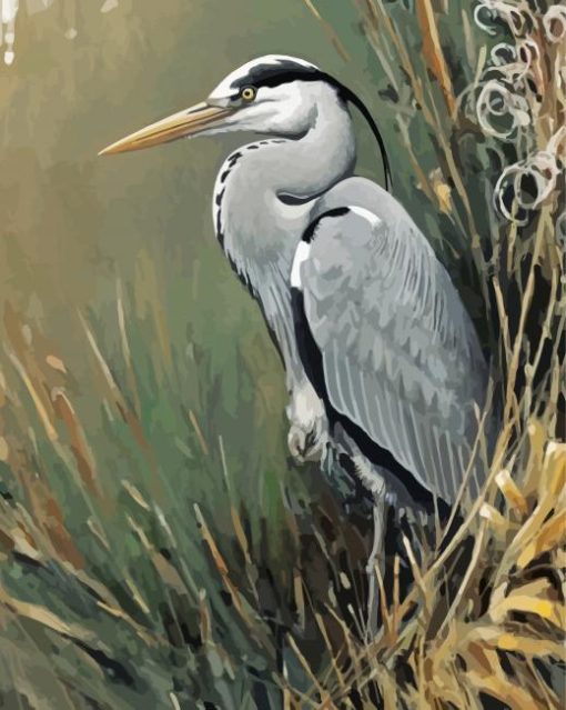 Grey Heron Art Diamond Painting