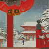 Japanese Winter Day At Temple Diamond Painting