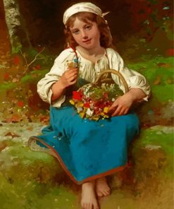 Little Girl With Basket Diamond Painting