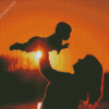 Mother With Baby Boy Silhouette Diamond Painting