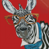 Mr Zebra With Glasses Diamond Painting