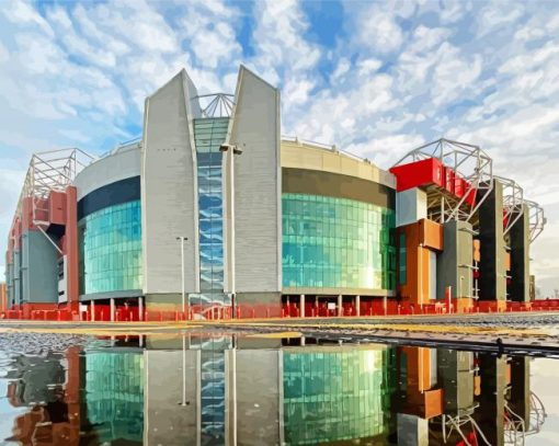 Old Trafford Stadium Reflection Diamond Painting