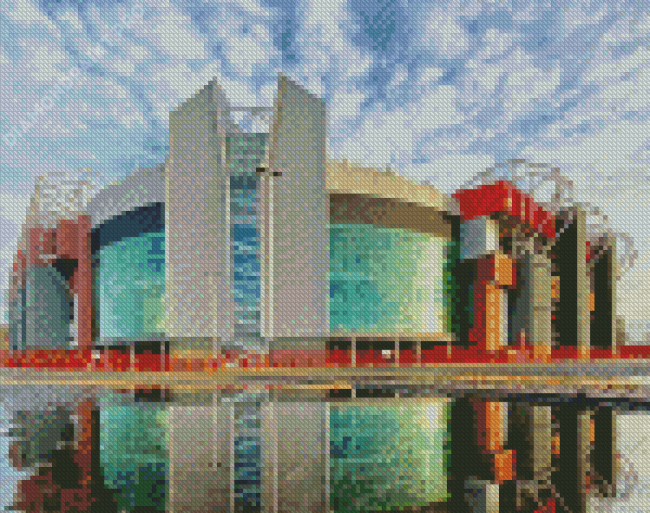 Old Trafford Stadium Reflection - Diamond Painting - DiamondPaint.PRO