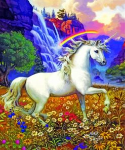 Pegasus Unicorn In A Field Diamond Painting