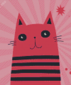 Pink Cat Art Diamond Painting
