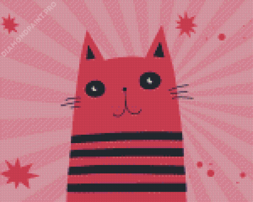 Pink Cat Art Diamond Painting