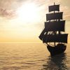 Pirate Ship In Water Silhouette Diamond Painting