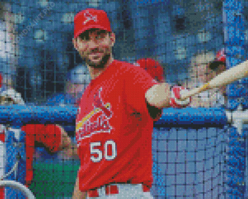 Professional Baseball Pitcher Adam Wainwright Diamond Painting