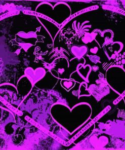 Purple Hearts Diamond Painting
