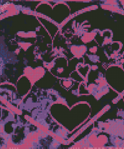 Purple Hearts Diamond Painting