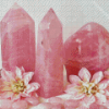 Rose Quartz With Flowers Diamond Painting