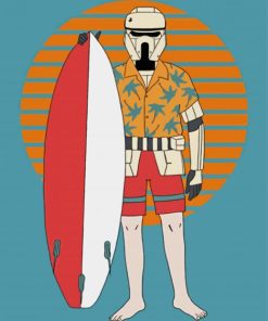 Stormtrooper And Surfboard Diamond Painting
