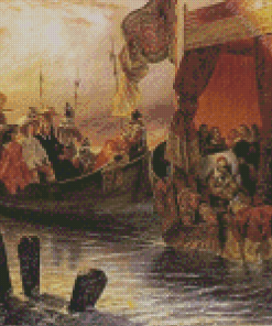 The State Barge Of Cardinal Richelieu On The Rhone By Paul Delaroche Diamond Painting