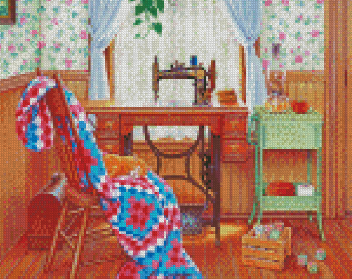 The Vintage Sewing Room Diamond Painting