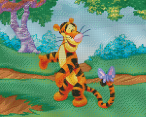 Tigger With Butterfly Diamond Painting