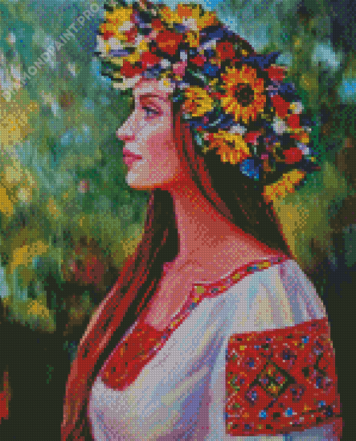 Ukrainian Woman Diamond Painting