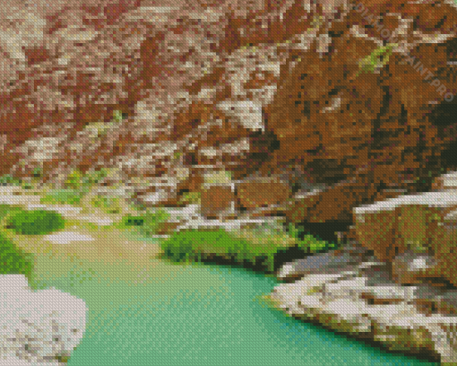 Wadi Ash Shab River Oman Diamond Painting