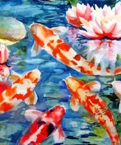 Water Lilies With Koi Diamond Painting