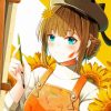 Adorable Sunflower Anime Girl Diamond Painting