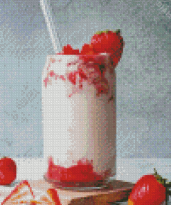 Aesthetic Strawberry Milk Drink Diamond Painting