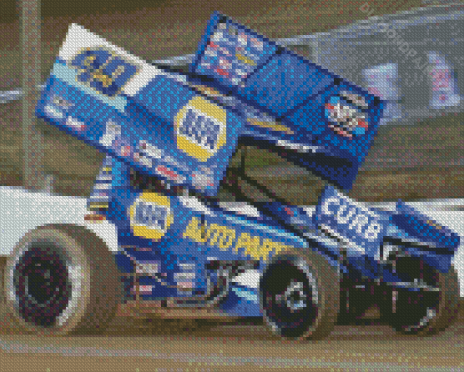 Blue Sprint Car Racing Diamond Painting