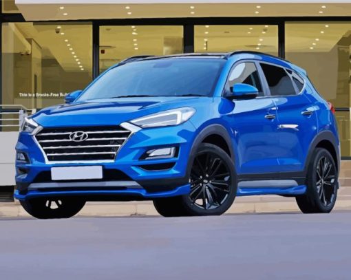 Blue Tucson Car Diamond Painting