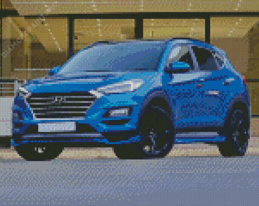 Blue Tucson Car Diamond Painting