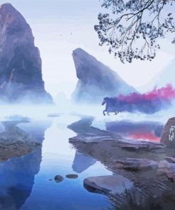 Fantasy Misty Lake Diamond Painting
