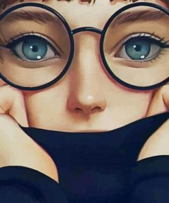 Girl With Glasses Diamond Painting