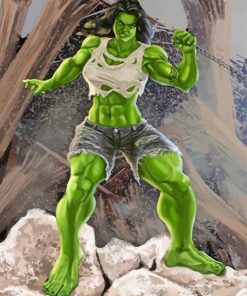 Green She Hulk Character Diamond Painting