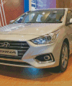 Grey Hyundai Verna Diamond Painting
