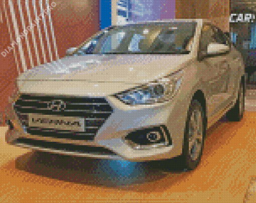 Grey Hyundai Verna Diamond Painting