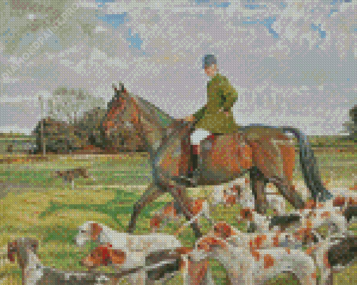 Horse And Hound Hunting Art Diamond Painting