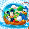 Mickey Mouse And Donald Duck Fishing Diamond Painting