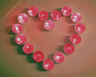 Pink Tea Liight Heart Diamond Painting