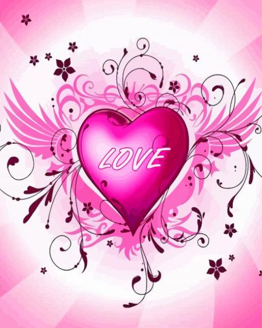 Pink Heart Diamond Painting