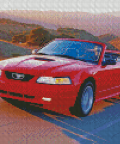 Red 2000 Ford Mustang Diamond Painting