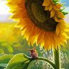 Sunflower With Mouse Diamond Painting