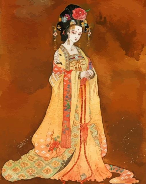 Traditional Girl In China Dress Art Diamond Painting