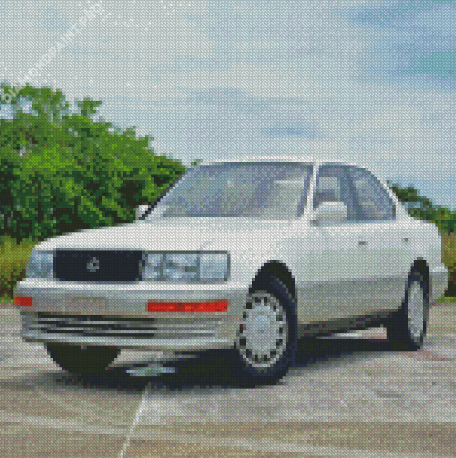 White Lexus ls400 Diamond Painting DiamondPaint.PRO