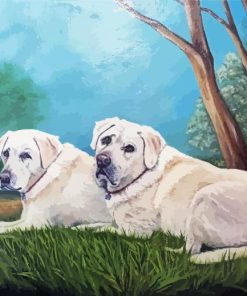 White Labrador Dogs Art Diamond Painting