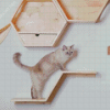 Aesthetic Cat On Wall Diamond Painting