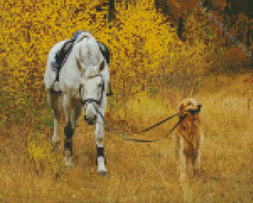 Aesthetic Dog And Horse Diamond Painting