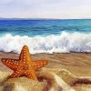 Aesthetic Starfish On Beach Illustration Diamond Painting