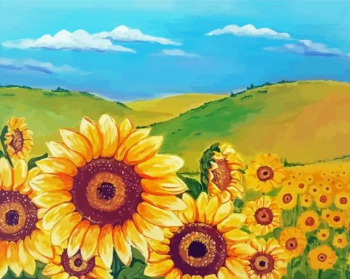 Aesthetic Sunflower Landscape Diamond Paintings