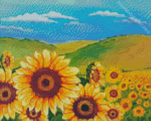Aesthetic Sunflower Landscape Diamond Paintings
