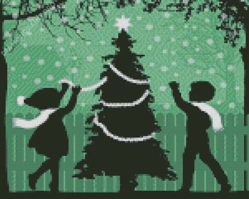 Aesthetic Christmas Silhouette Diamond Painting